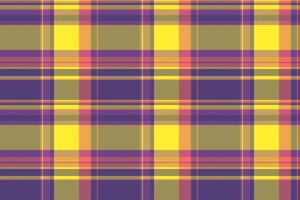 Contour tartan check textile, selection seamless pattern texture. Merry christmas background plaid fabric in indigo and yellow colors. vector