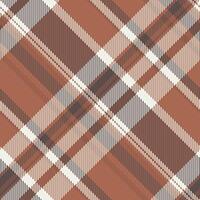Classical background texture , classic seamless plaid tartan. Fashion check textile fabric pattern in orange and white colors. vector