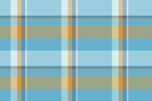 Iconic tartan pattern, manufacturing fabric background plaid. Repetitive check textile seamless texture in cyan and light colors. vector