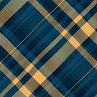 Mexico check textile texture, factory background seamless tartan. Drawing plaid fabric pattern in dark and cyan colors. vector