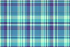 Dreamy textile texture , cell fabric check tartan. Linen pattern seamless plaid background in teal and cyan colors. vector