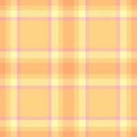 Back to school tartan background, minimalist plaid seamless pattern. Harvest textile texture fabric check in orange and amber colors. vector