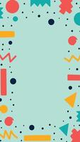 A colorful pattern with geometric shapes and shapes teal background vector