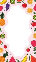 Fruit frame with a white border vector