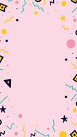 A pink background with geometric shapes and colorful pink shapes vector