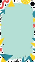 A square frame with colorful shapes and shapes vector
