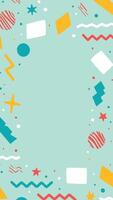 A colorful background with shapes and shapes teal colors vector