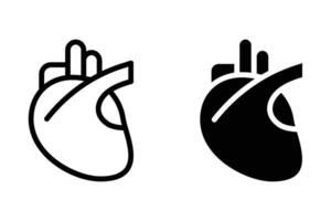 heart icon set in flat style isolated illustration on white transparent background vector