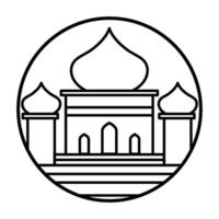 Mosque icon in circle vector