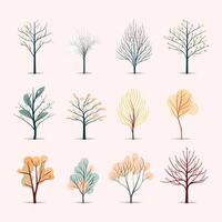 Floral Hand-Drawn Line Art with Fine Details and Patterns vector