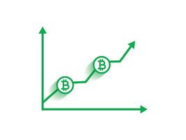 Bitcoin Price Chart Showing Increasing Value vector
