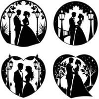 Couple in garden vector