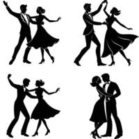 Dancing Couple Illustration Set vector