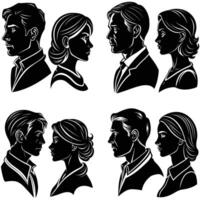 Life in love Silhouette Set vector