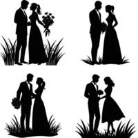 Couple with flower vector