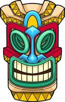 Sacred Tiki Idol With Bold Geometric Elements And Mythological Expression vector