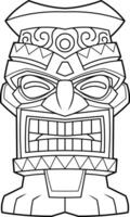 Fierce Guardian Tiki Statue With Engraved Tribal Patterns And Expressive Eyes vector