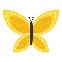 Yellow Butterfly with Geometric Pattern on Wings vector