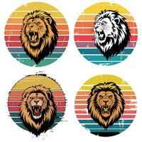 T-shirt design based on angry lion vector
