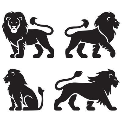 Black and white lion design