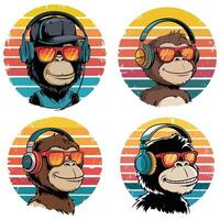 T-shirt design based on monkey vector