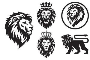 Logo bundle of lion vector