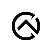 Modern CW or WC Circle Monogram Logo Stylish Minimalist Design vector