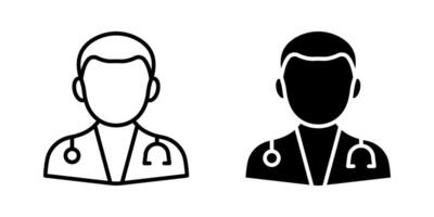 Doctor Icon set. Symbol isolated white background. illustration. color editable. vector