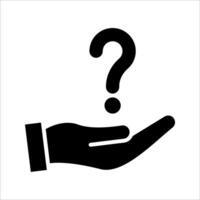 Hand holding up question Icon, Symbol isolated white background. illustration. color editable. vector