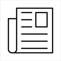 flat black newspape Icon, Symbol isolated white background. illustration. color editable. vector