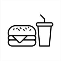 Burger Icon. Symbol isolated white background. illustration. color editable. vector