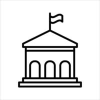 City hall building Icon. Symbol isolated white background. illustration. color editable. vector