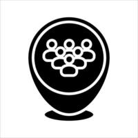 Map pin with person Icon, Symbol isolated white background. illustration. color editable. vector