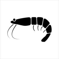 Prawn Icon, Symbol isolated white background. illustration. color editable. vector