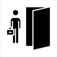 Employee leave exit Icon, Symbol isolated white background. illustration. color editable. vector