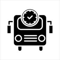 Bus time Icon, Symbol isolated white background. illustration. color editable. vector