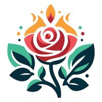 Vintage Rose Tattoo Design vector
