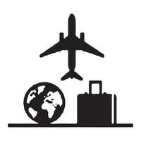 Travel the World Airplane Globe and Suitcase vector