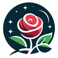 Rose in a Circle A Colorful and Elegant Floral Design vector