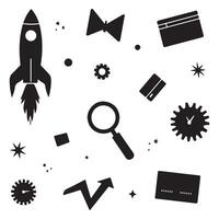 Startup Rocket and Financial Symbols vector