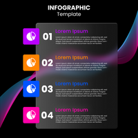 infographic glassmorphim modern ui with 4 steps psd