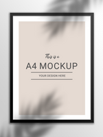a4 photo frame mockup with shadow psd