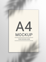 a4 mockup with shadows and paper texture psd
