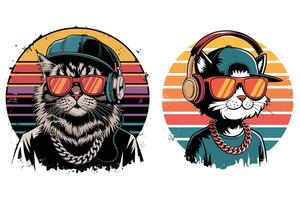 T-shirt design based on cat vector