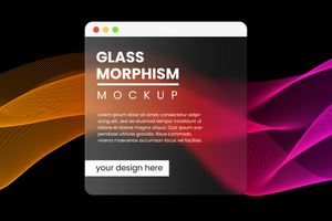 glassmorphism ui app mockup psd