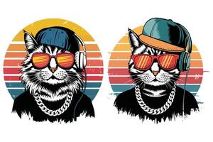 T-shirt design based on cool cat vector