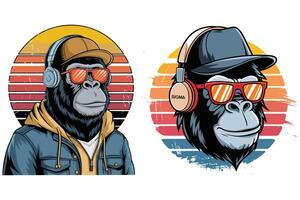 T-shirt design based on cool gorilla vector