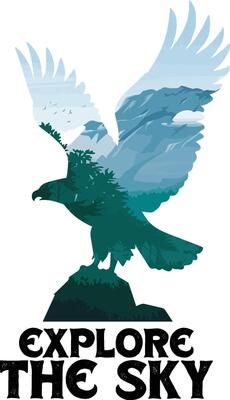 T-shirt design silhouette of eagle
