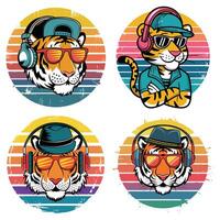 T-shirt design based on tiger vector
