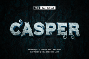 Ghost 3d editable text effect, halloween psd